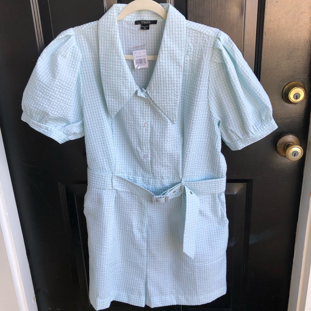 PUFF SLEEVE CREPE ROMPER